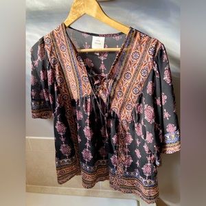 Peasant paisley blouse